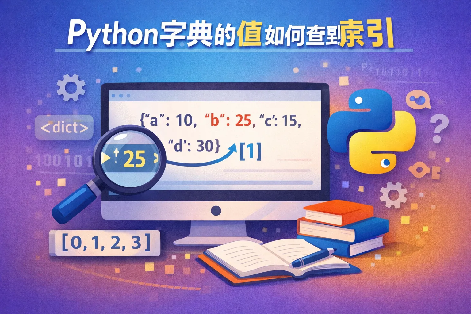 python字典的值如何查到索引