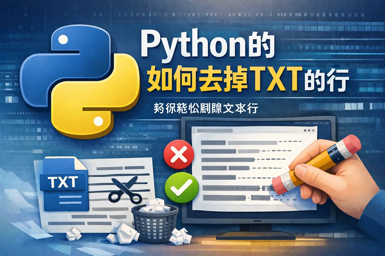 python的如何去掉txt的行