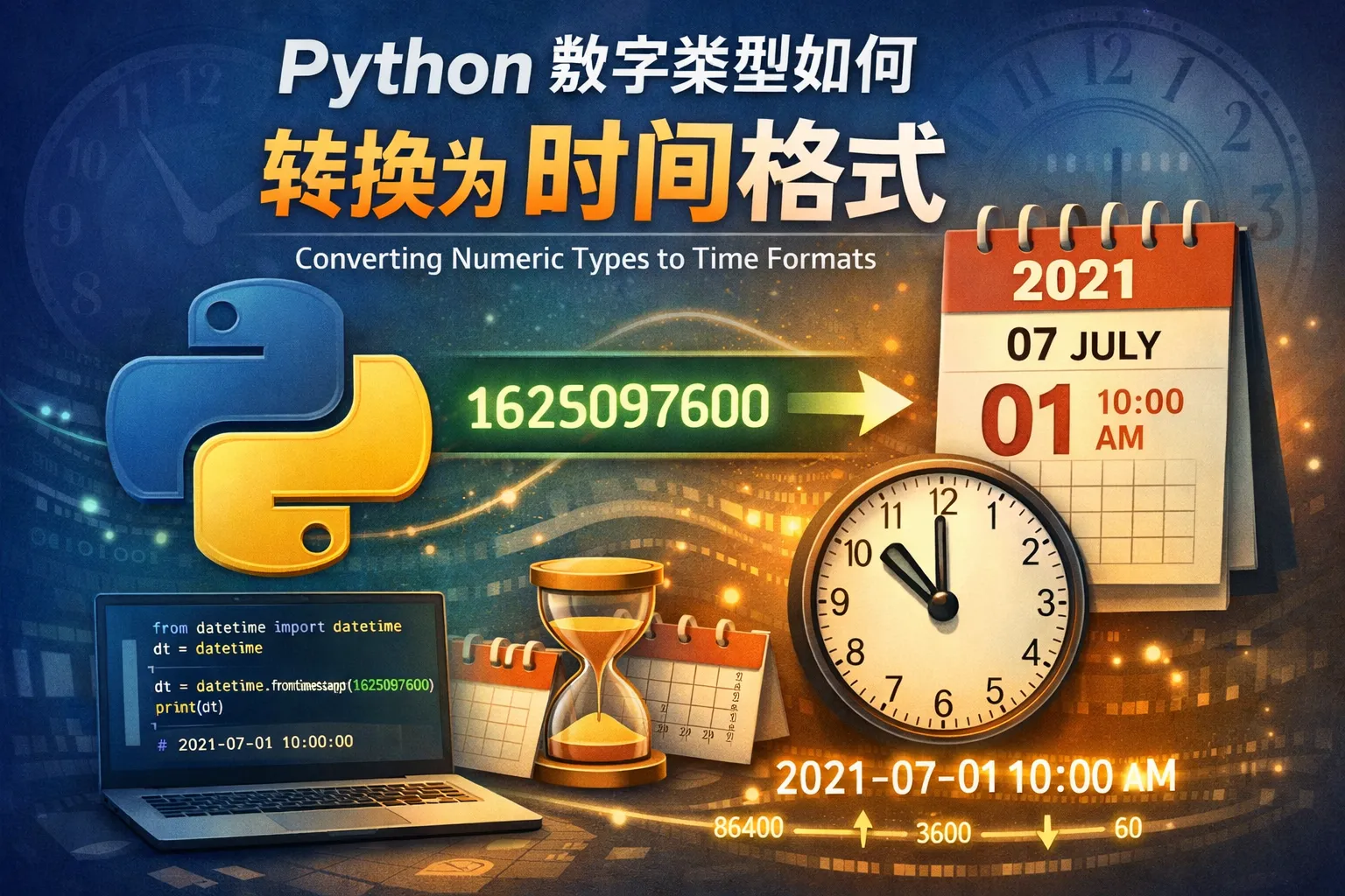 python 数字类型如何 转换为 时间格式