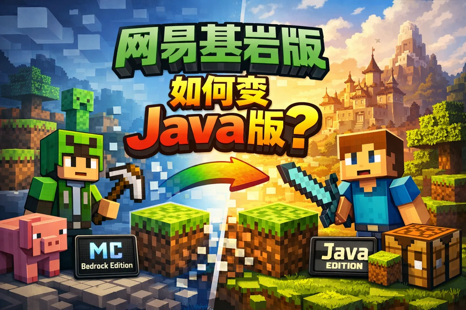 网易基岩版如何变java版