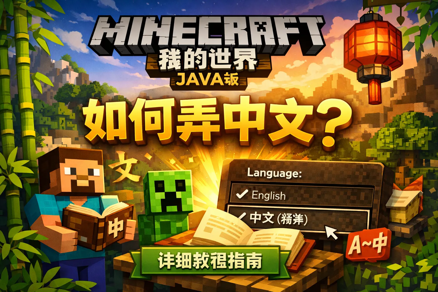我的世界java版如何弄中文