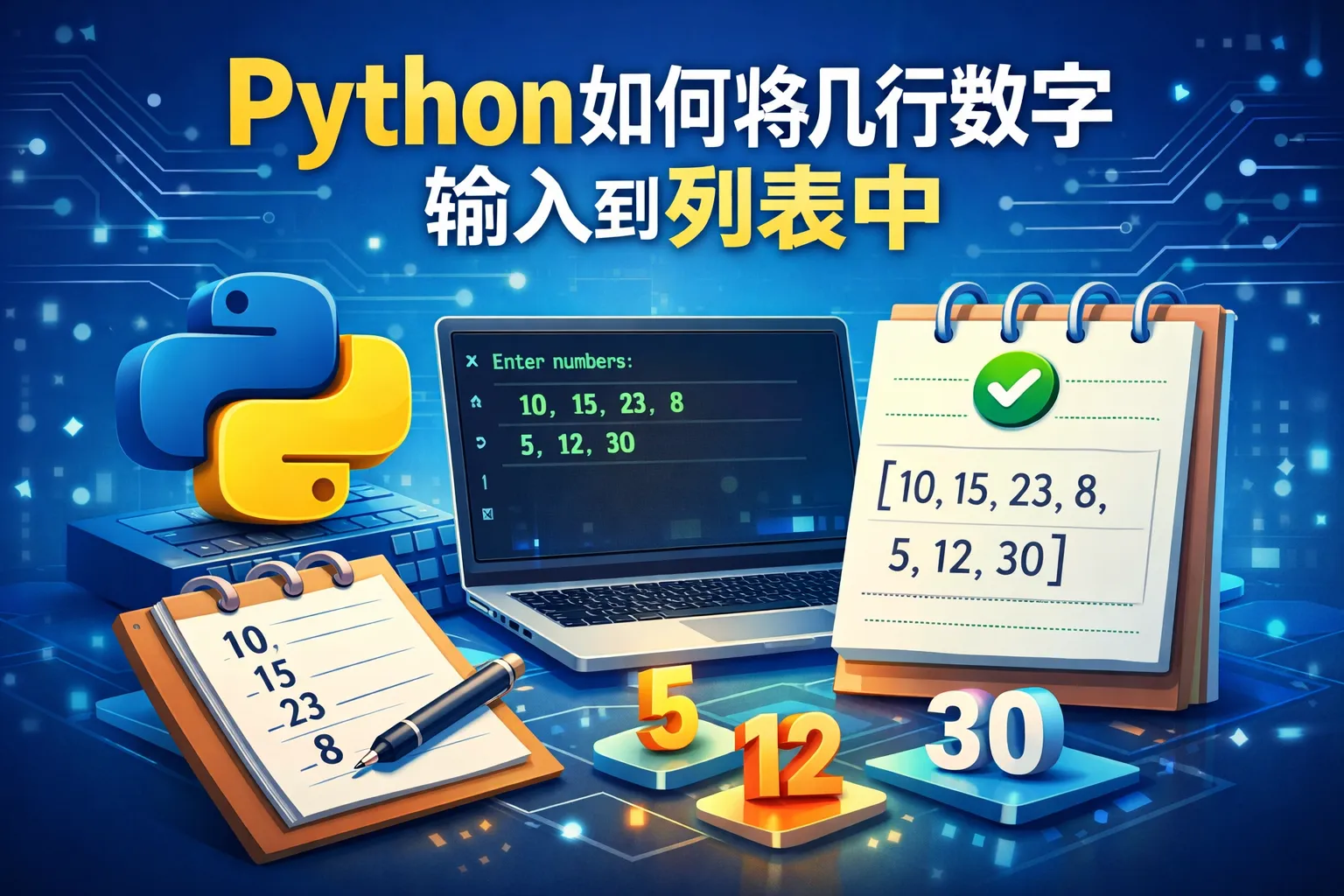 python如何将几行数字输入到列表中