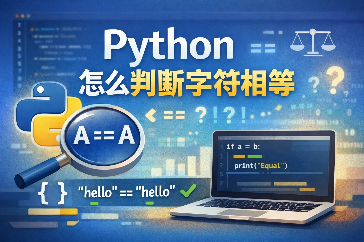 python怎么判断字符相等