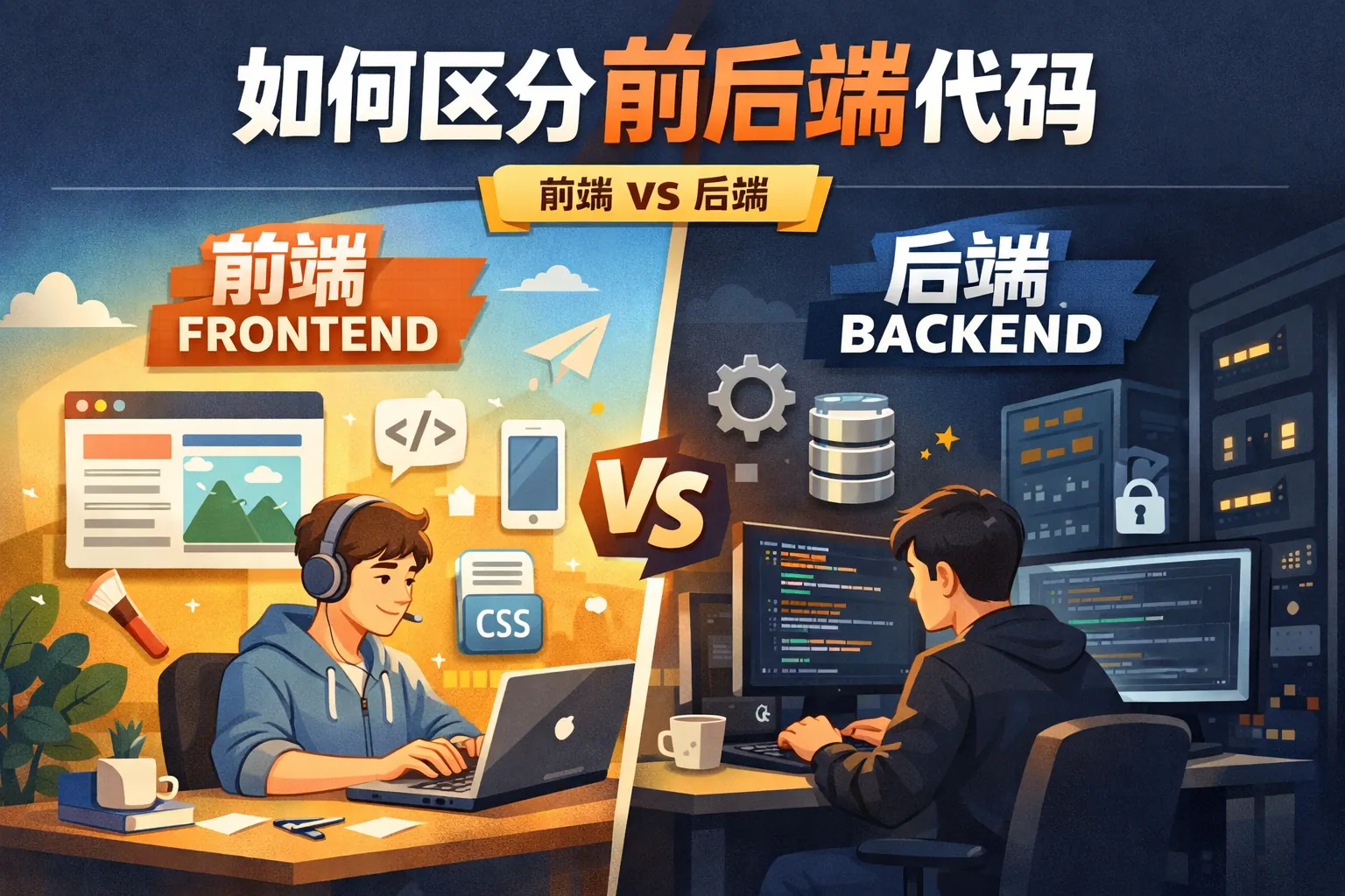 如何区分前后端代码表图