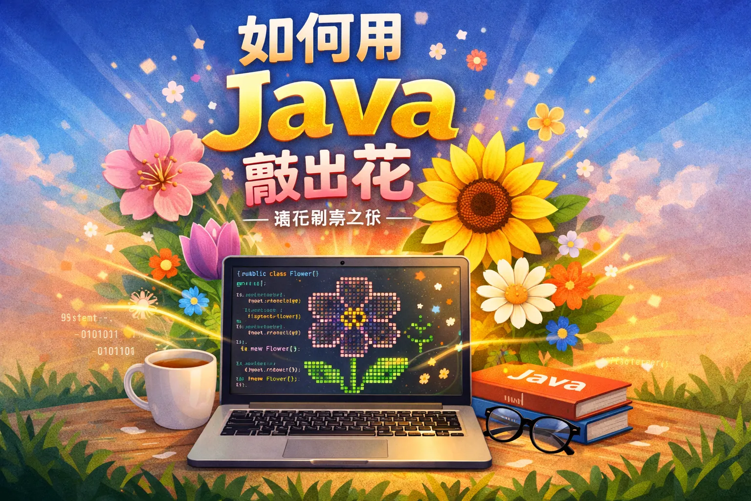 如何用java敲出花