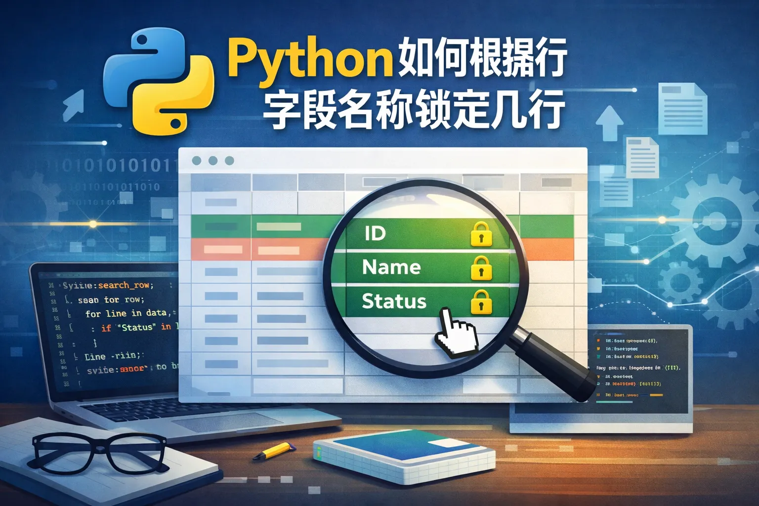 python如何根据行字段名称锁定几行