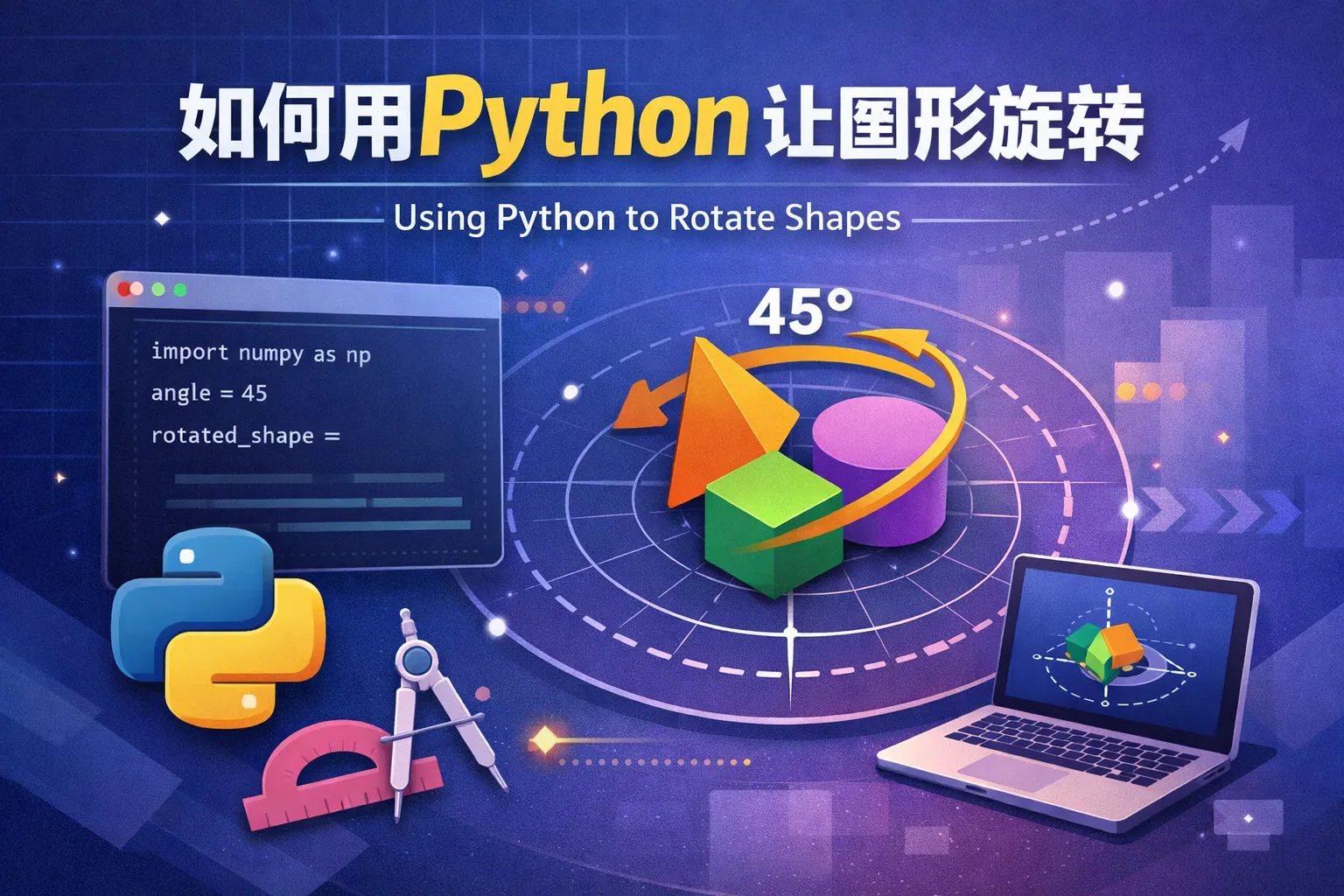 如何用python让图形旋转