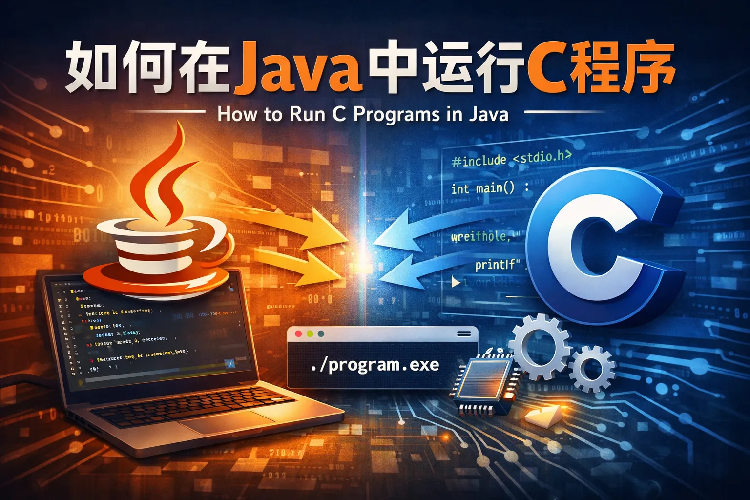 如何在java中运行c程序