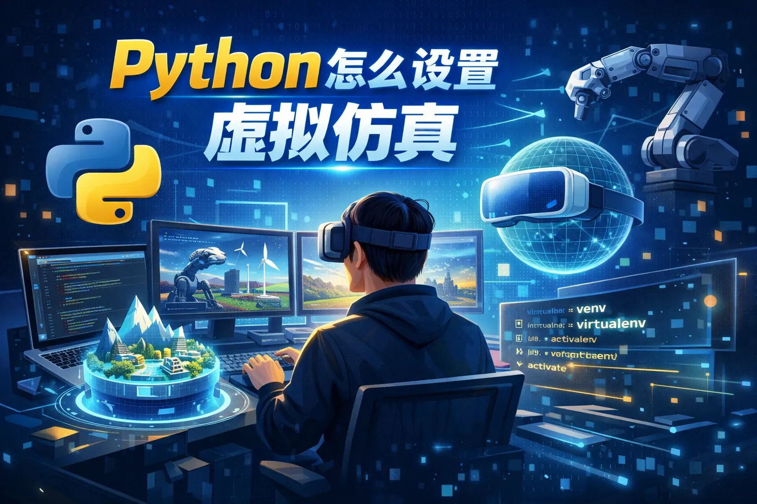 python怎么设置虚拟仿真