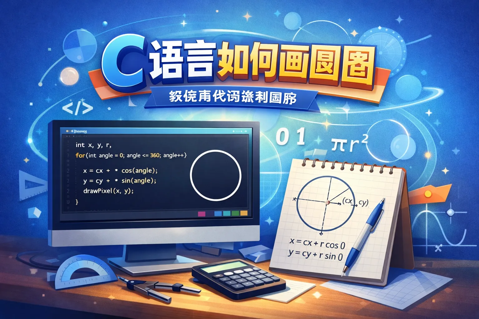 c语言如何画圆圈