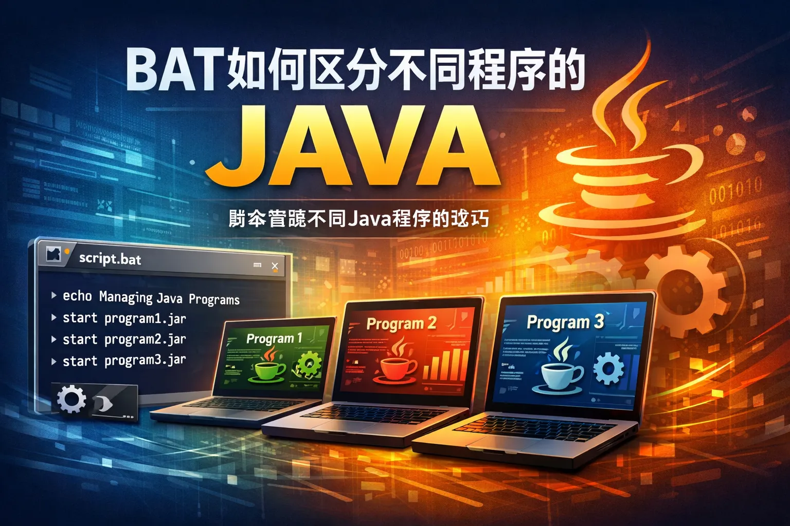 bat如何区分不同程序的JAVA