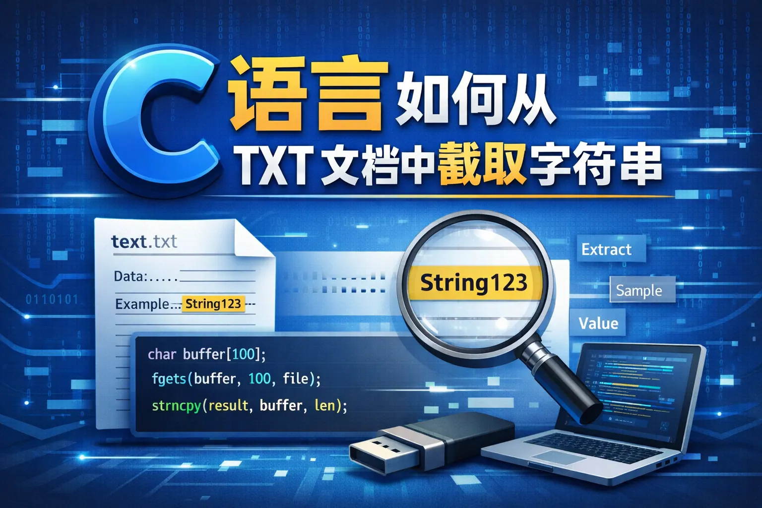c语言如何从txt文档中截取字符串