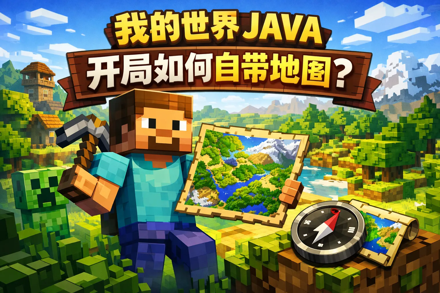 我的世界java开局如何自带地图