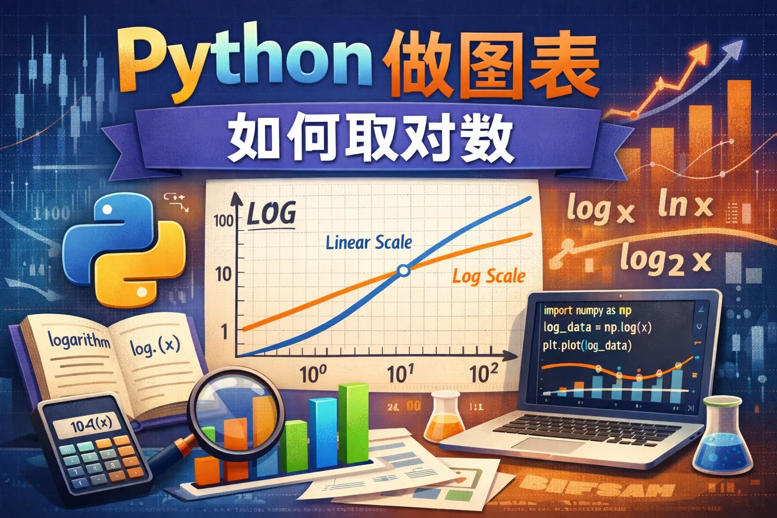 python做图表如何取对数