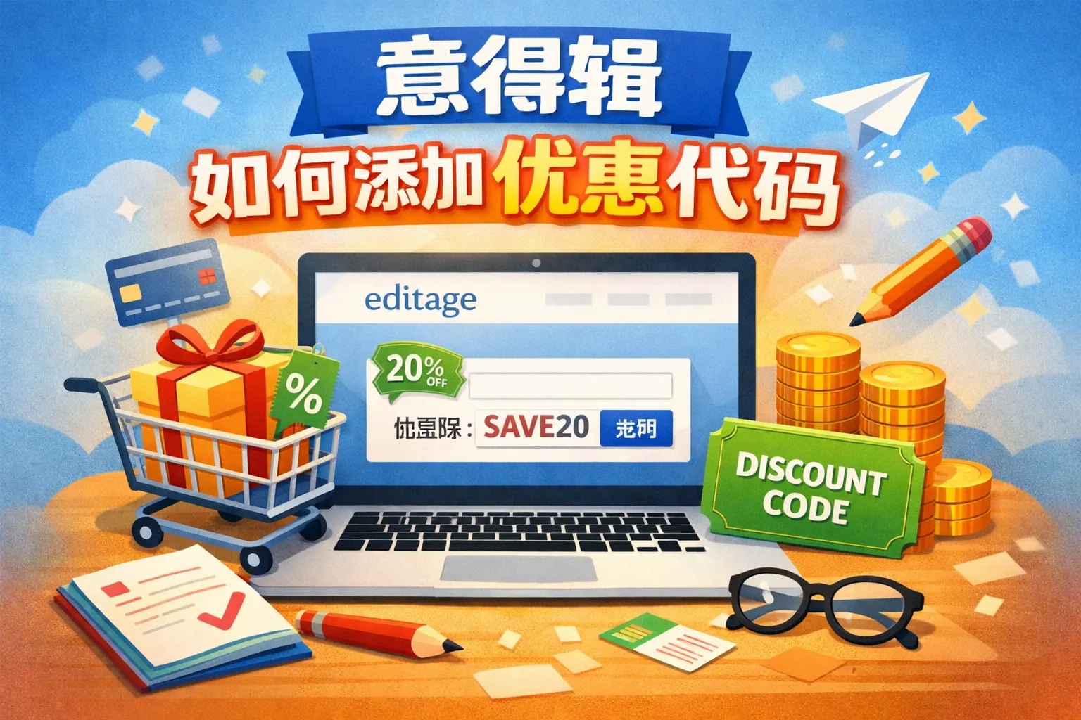 意得辑如何添加优惠代码