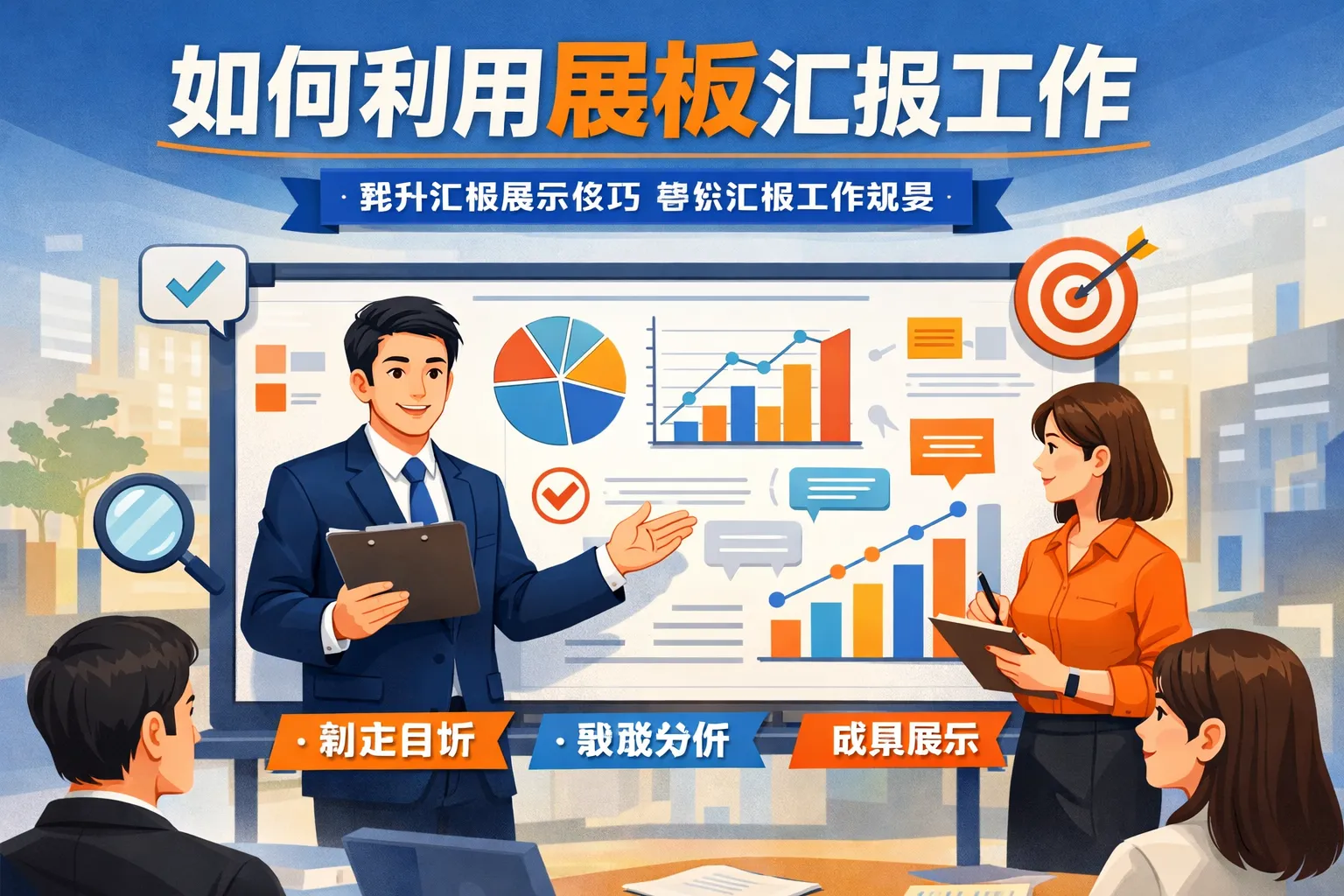 如何利用展板汇报工作