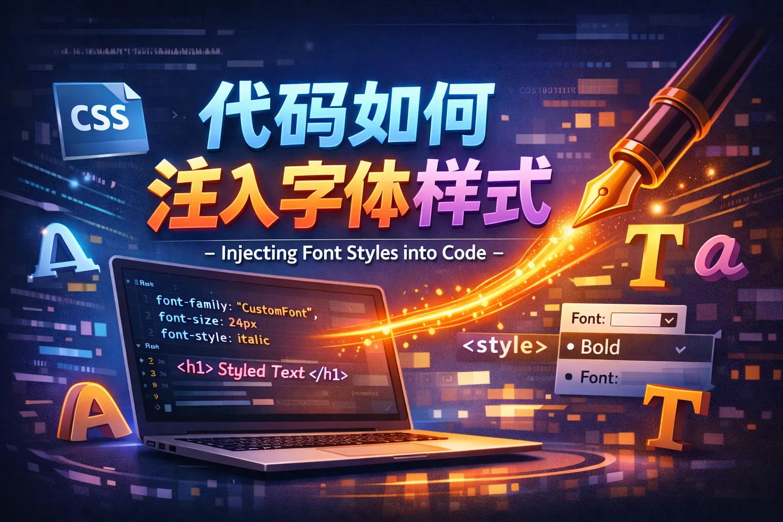 代码如何注入字体样式