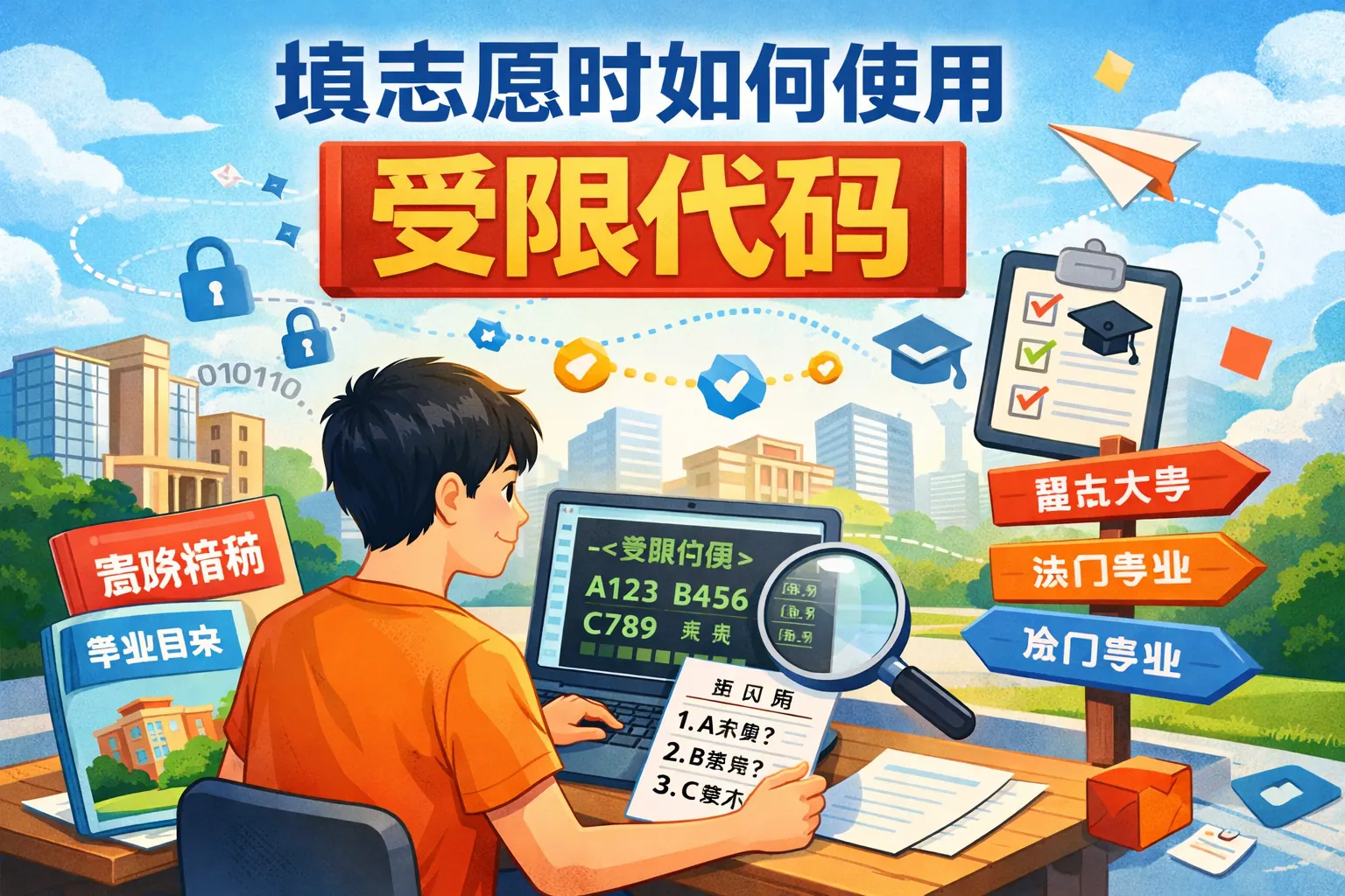 填志愿时如何使用受限代码