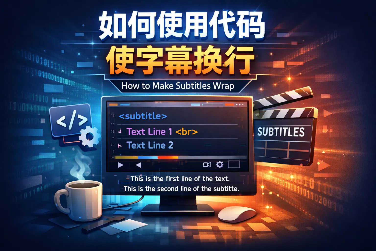 如何使用代码使字幕换行