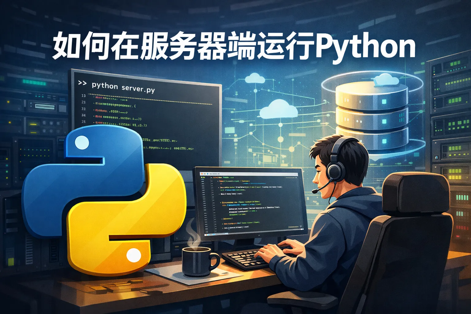 如何在服务器端运行python