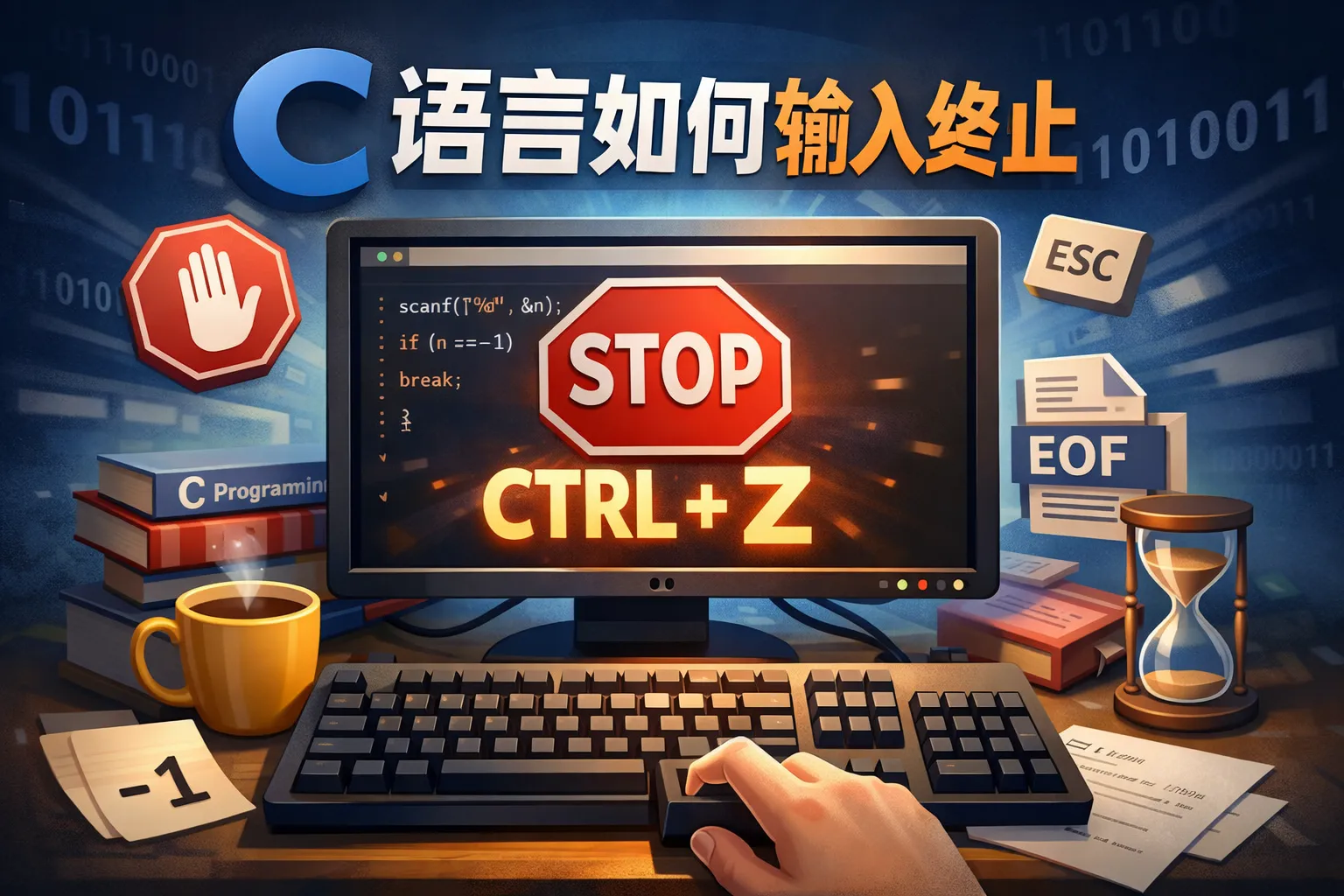 c语言如何输入终止