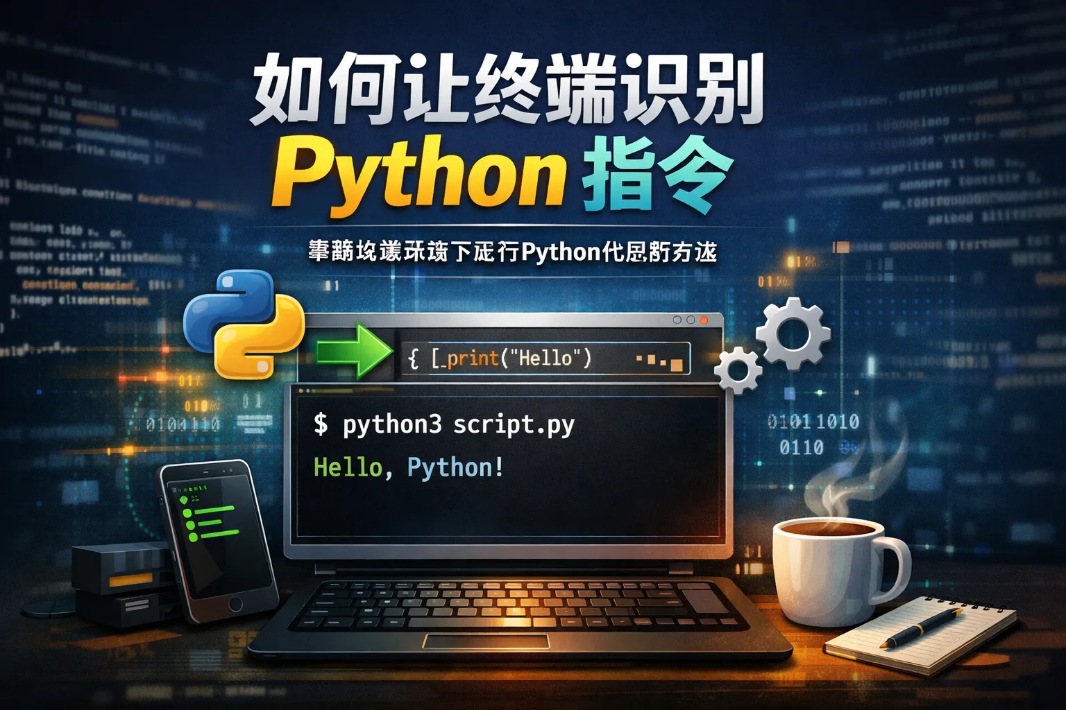 如何让终端识别python指令