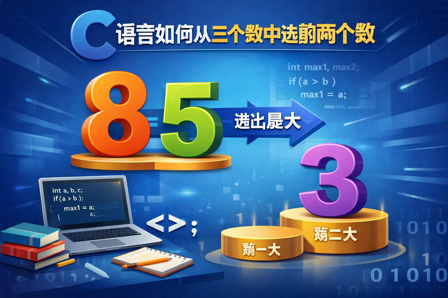 c语言如何从三个数中选前两个数