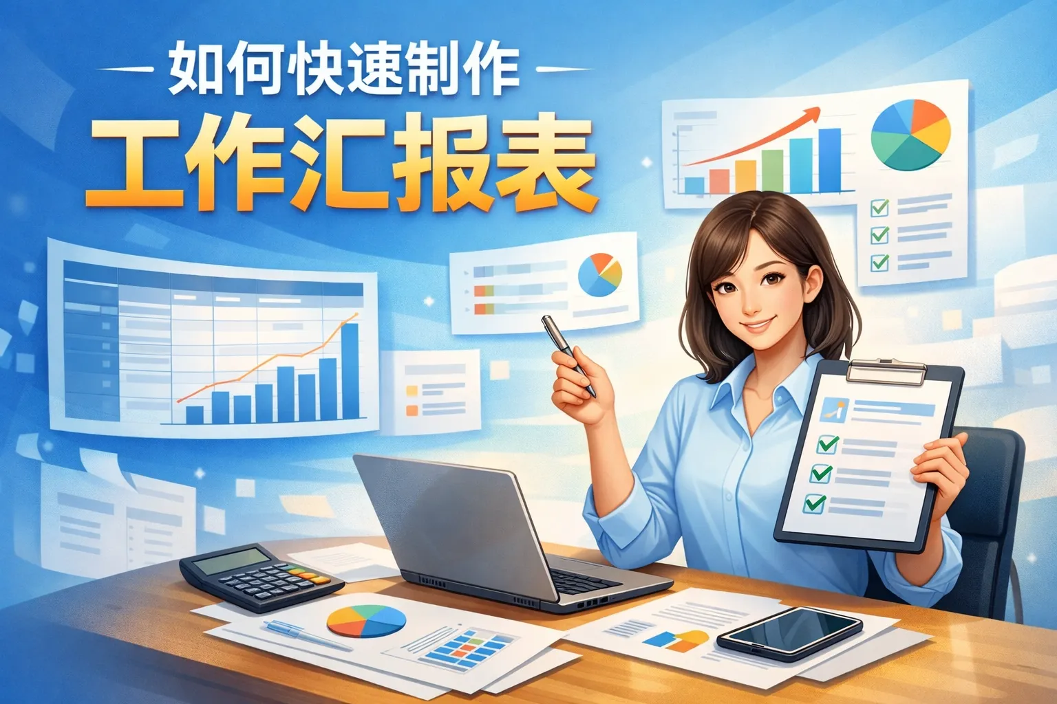 如何快速制作工作汇报表