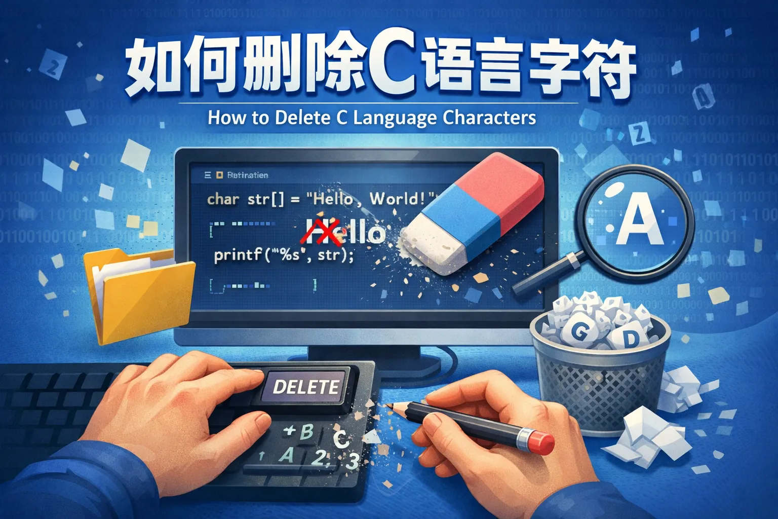 如何删除c语言字符
