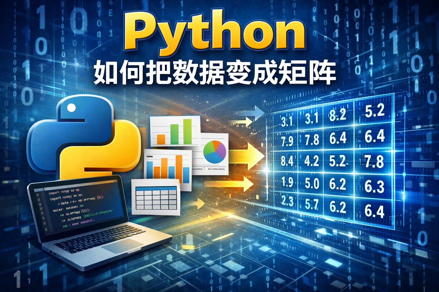 python如何把数据变成矩阵