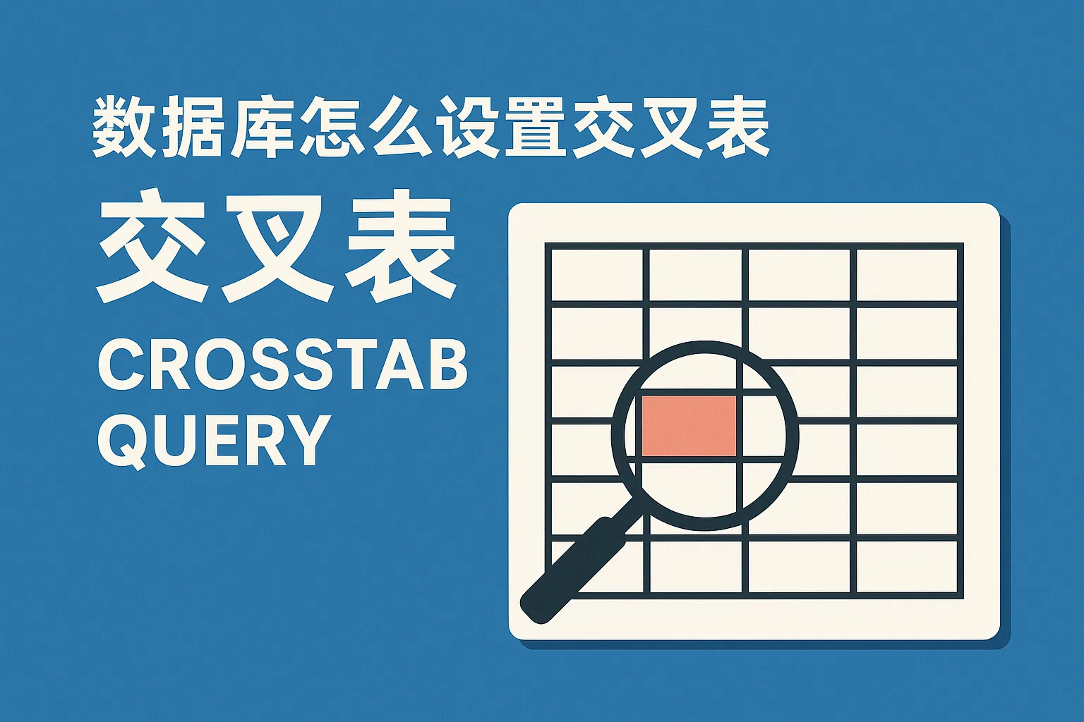 数据库怎么设置交叉表