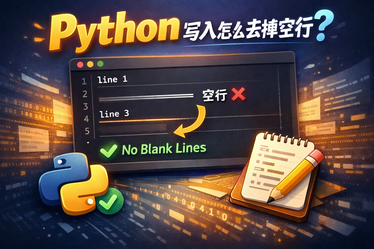 python写入怎么去掉空行