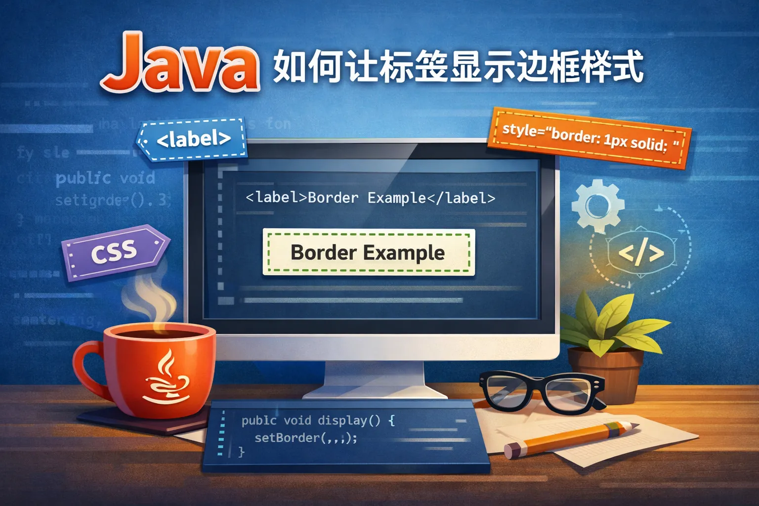 java如何让标签显示边框样式