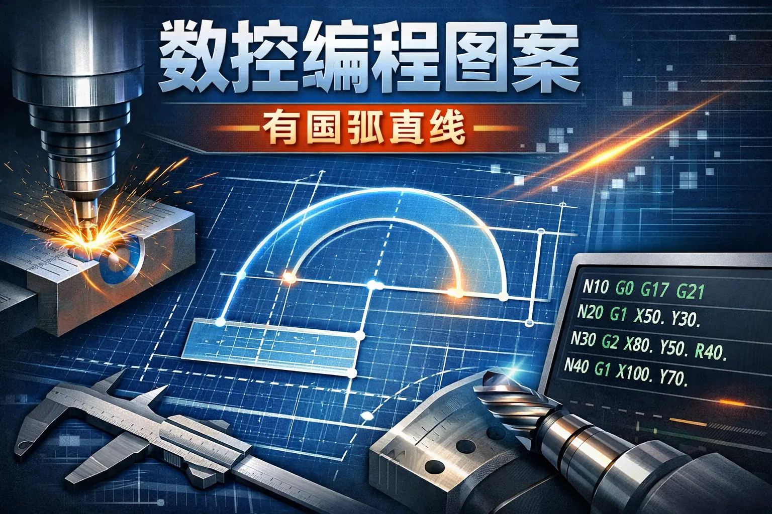 数控编程图案有圆弧直线