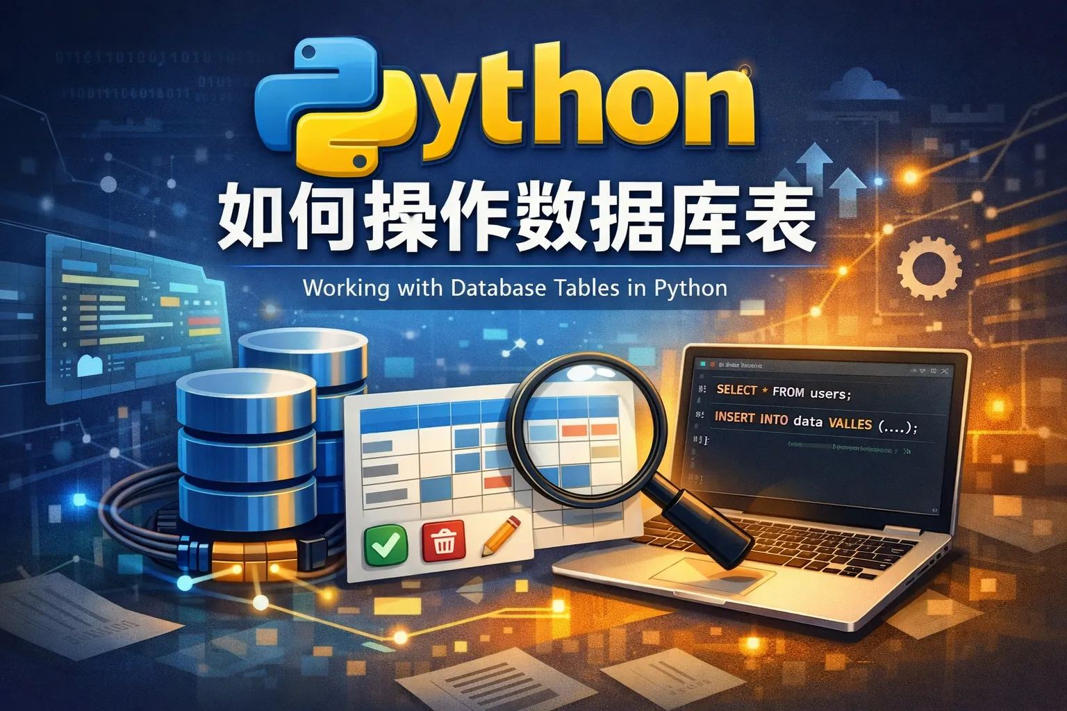 python如何操作数据库表