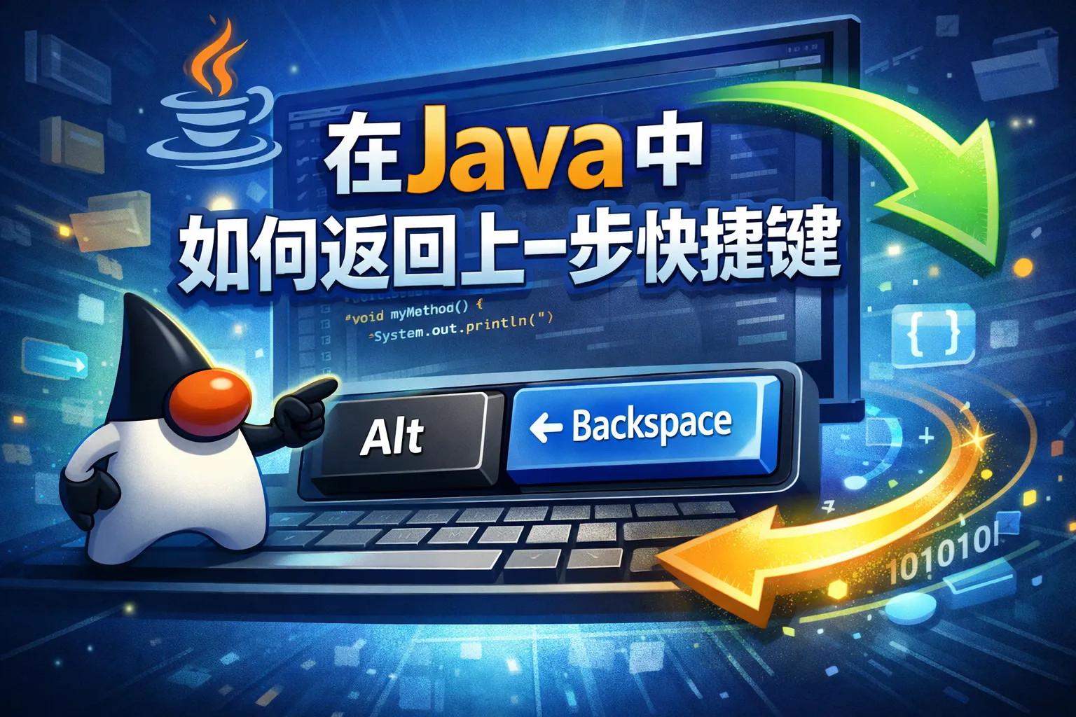 在java中如何返回上一步快捷键