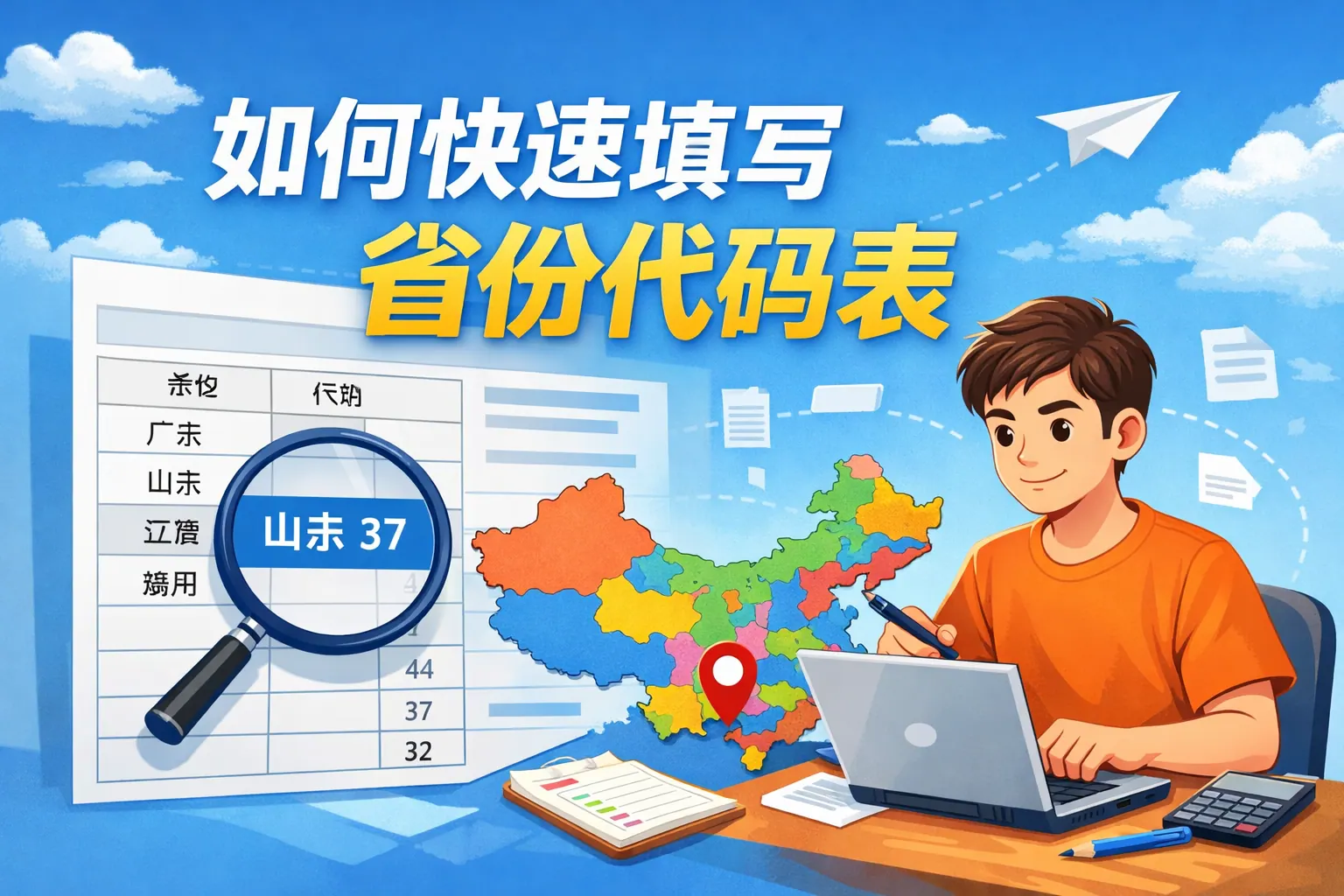 如何快速填写省份代码表