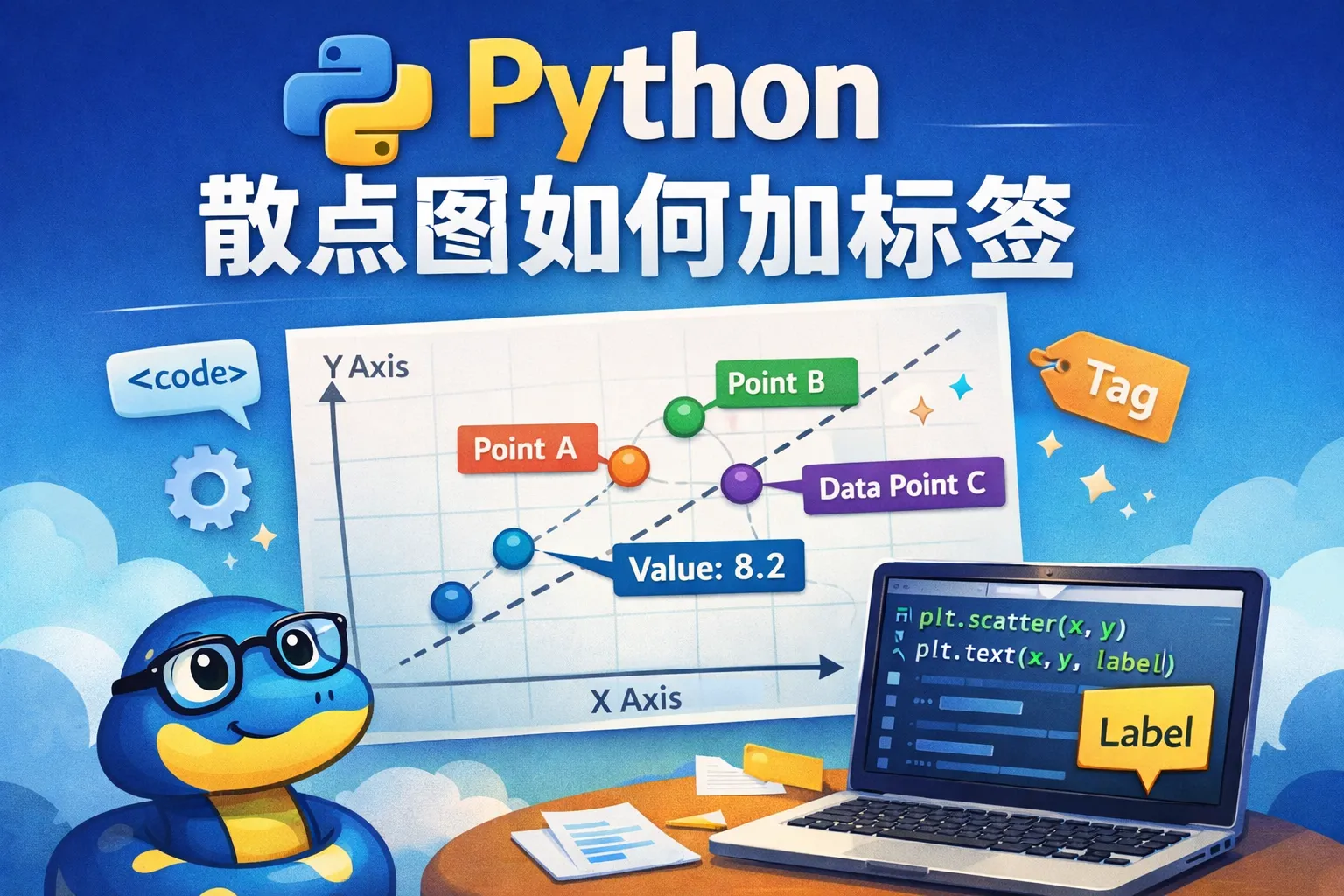 python散点图如何加标签