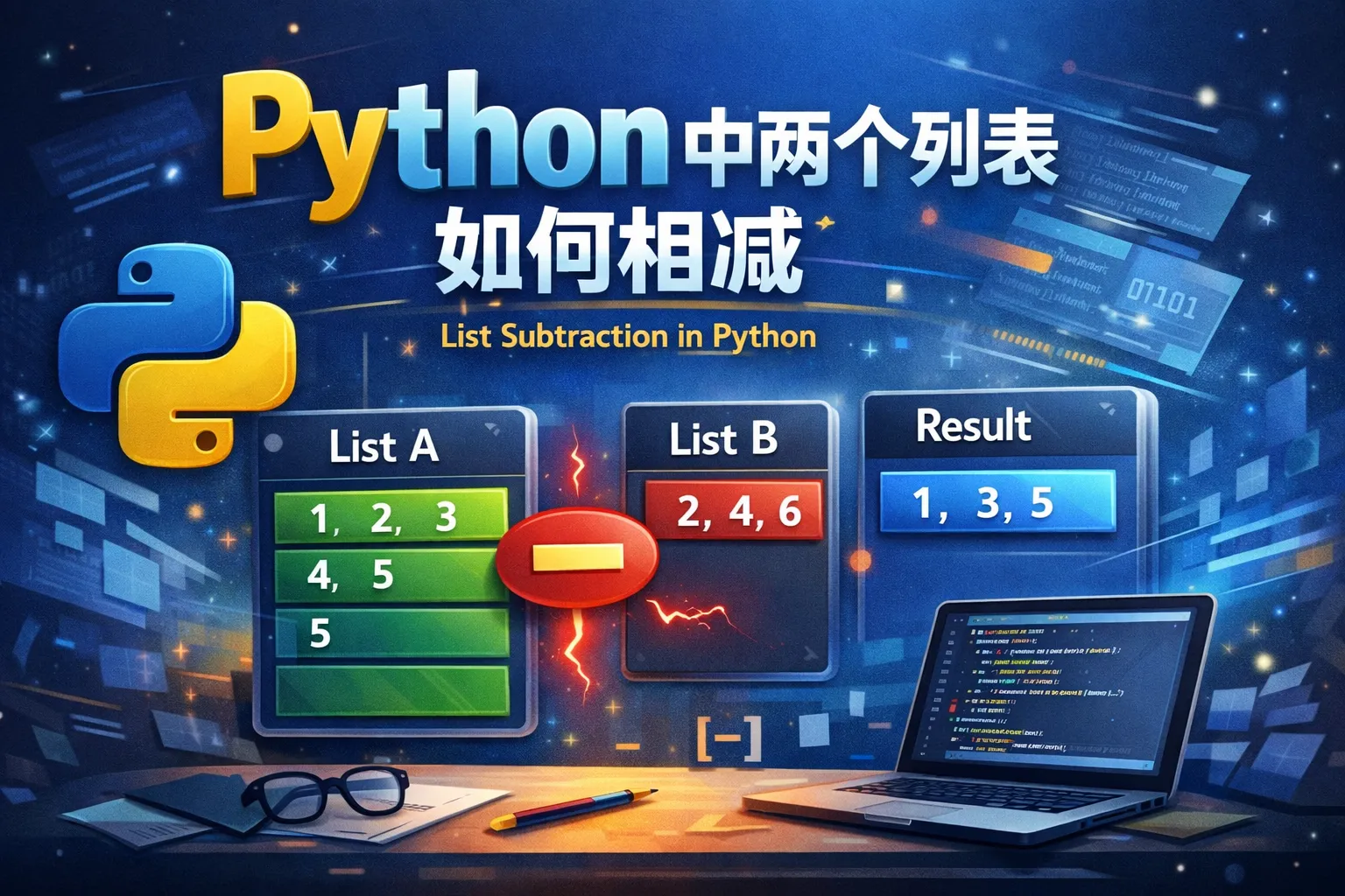 Python中两个列表如何相减