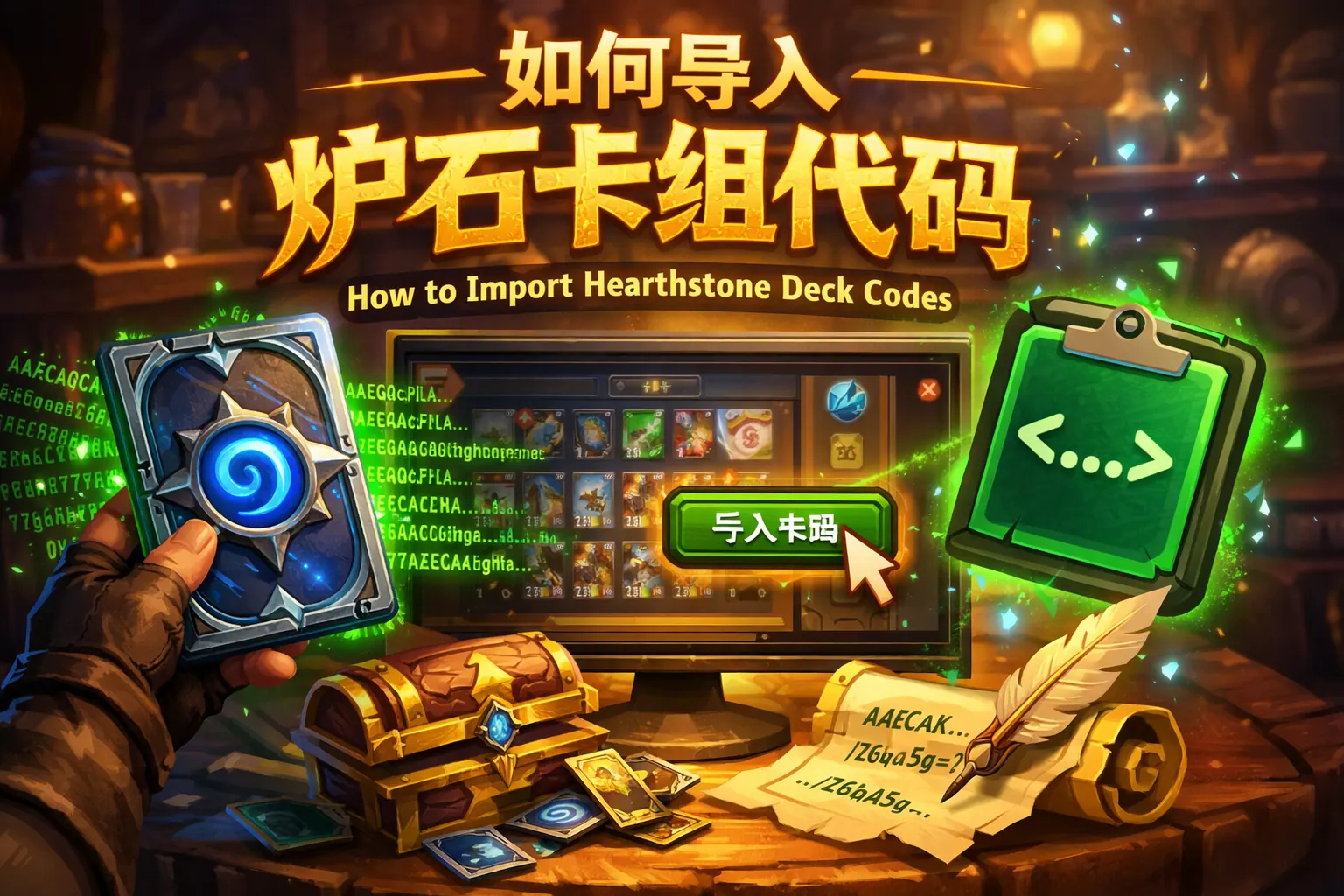 如何导入炉石卡组代码