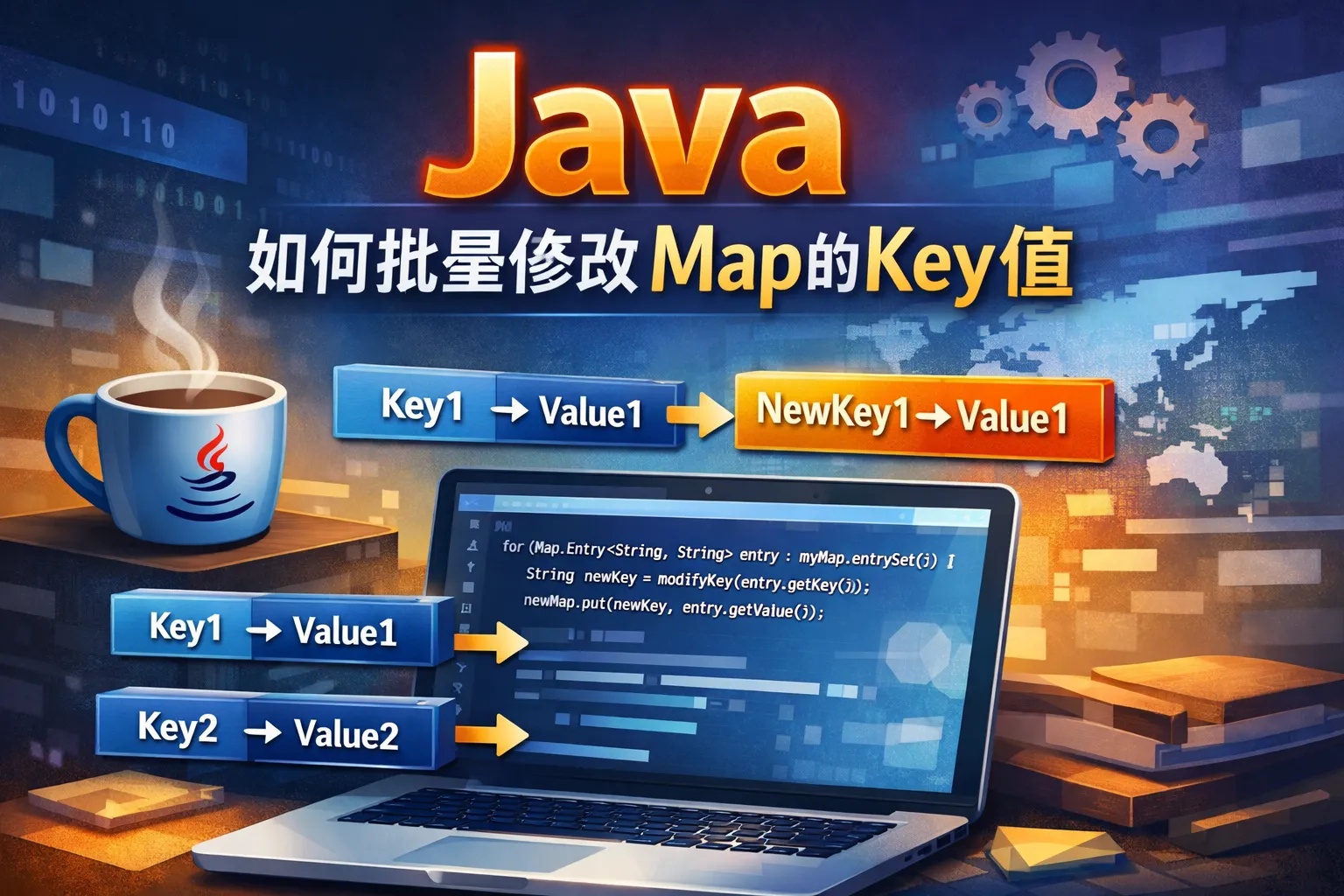 java如何批量修改map的key值