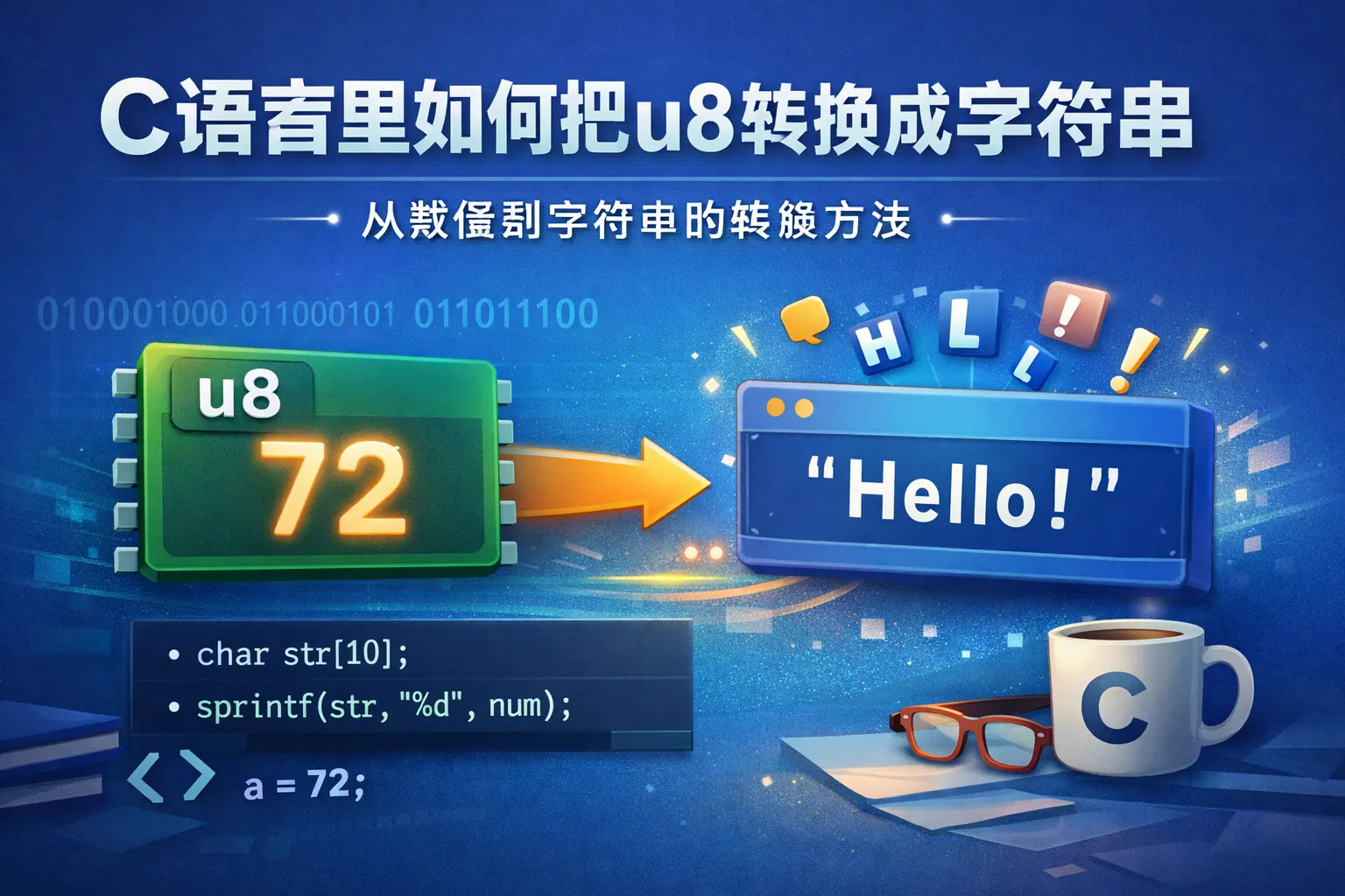 c语言里如何把u8转换成字符串