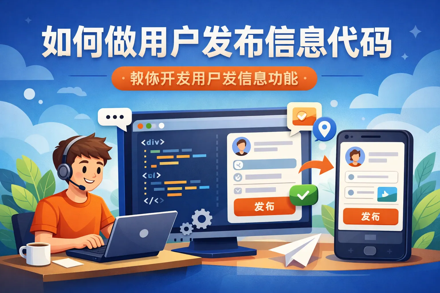 如何做用户发布信息代码