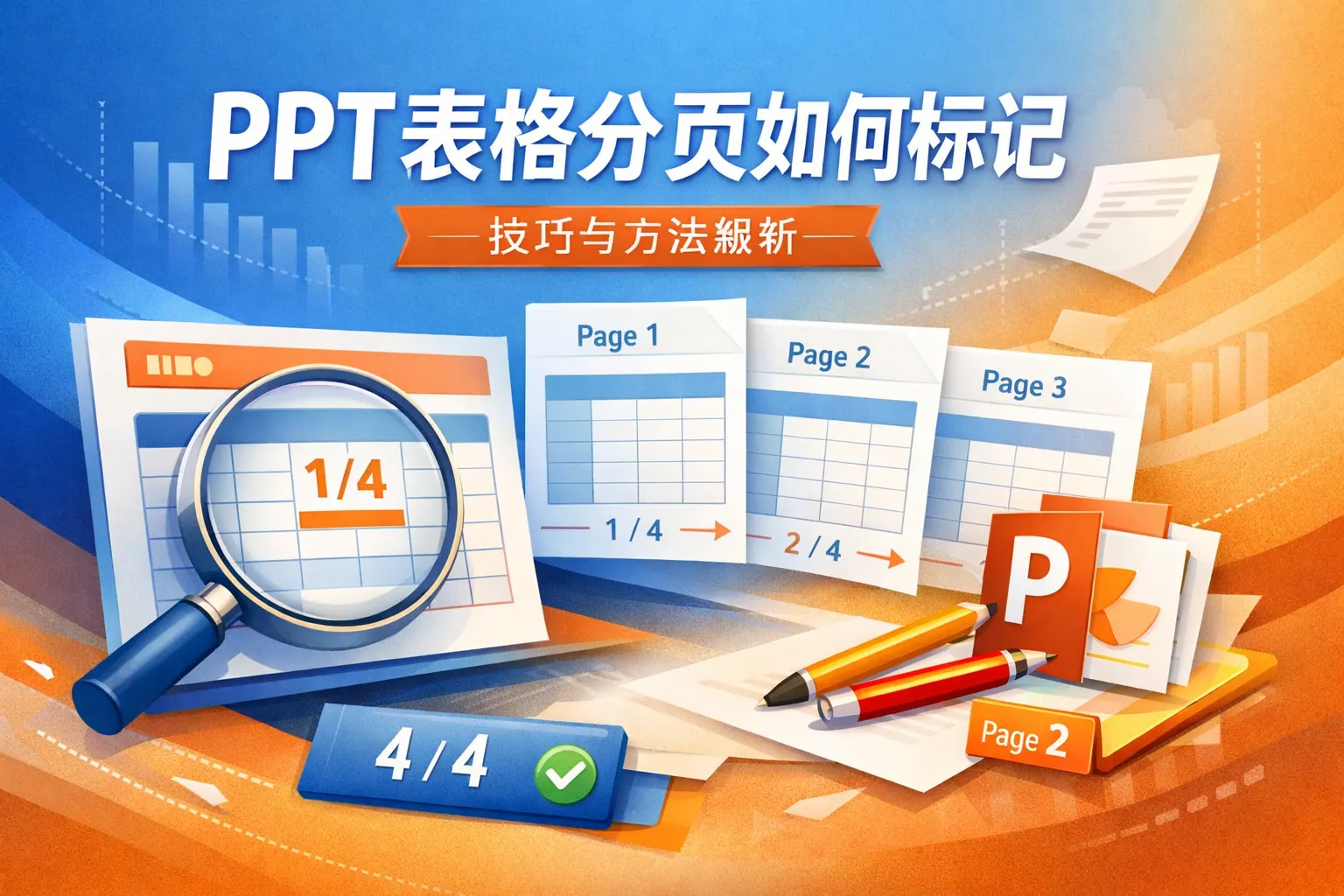 ppt表格分页如何标记
