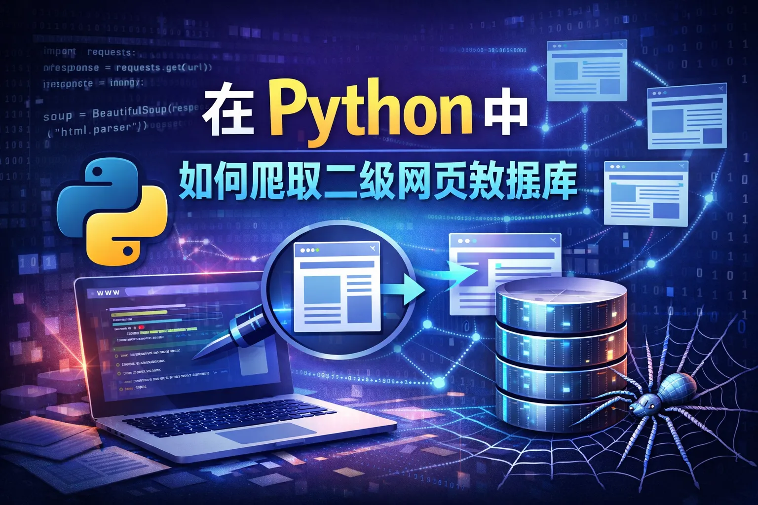 在python中 如何爬取二级网页数据库