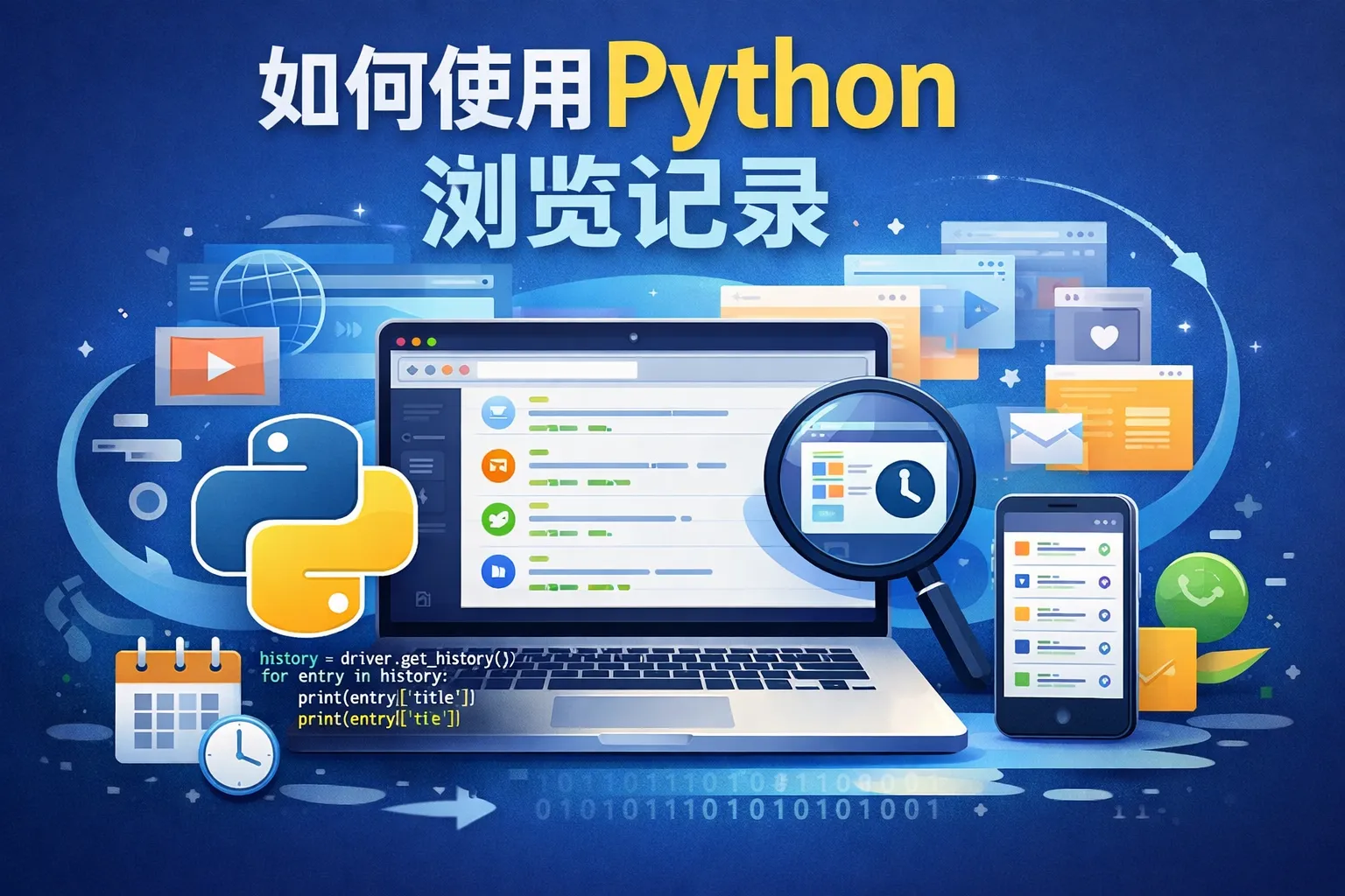 如何使用python浏览记录