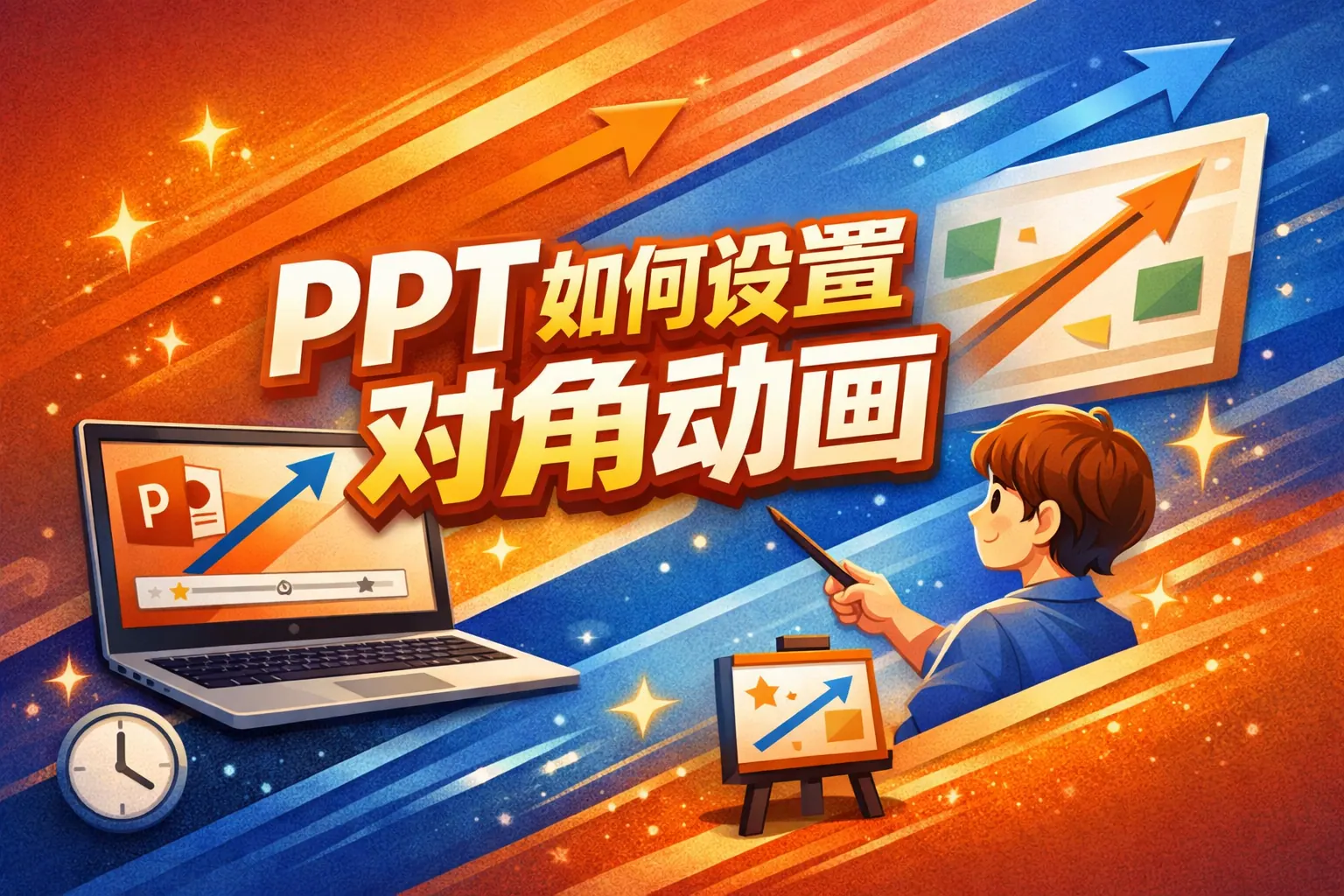 ppt如何设置对角动画