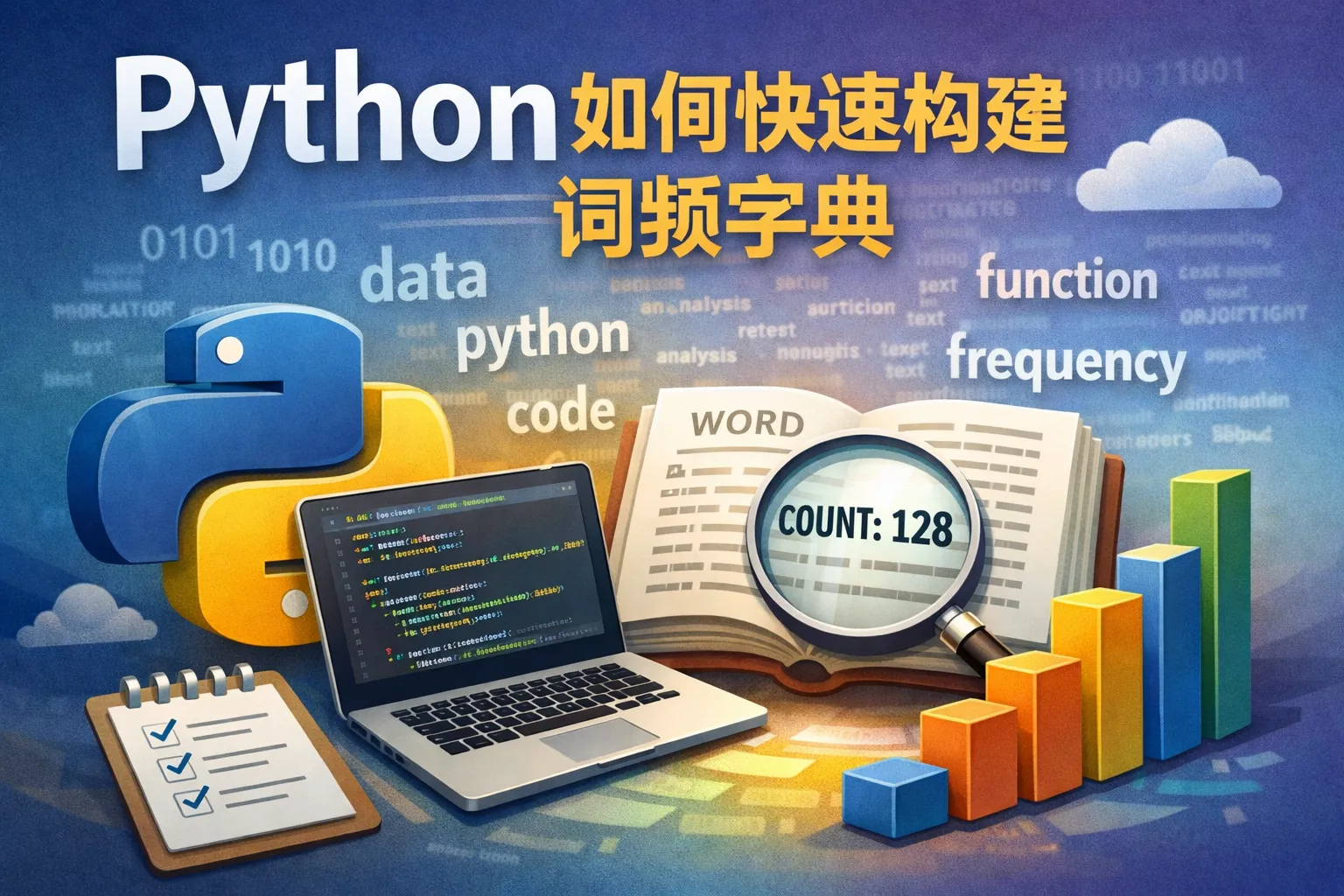 python如何快速构建词频字典