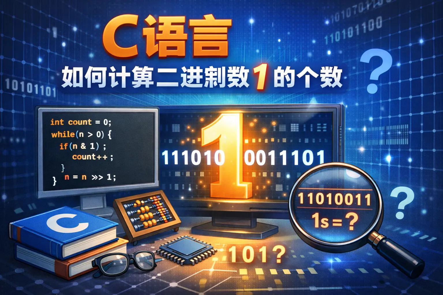 c语言如何计算二进制数1的个数