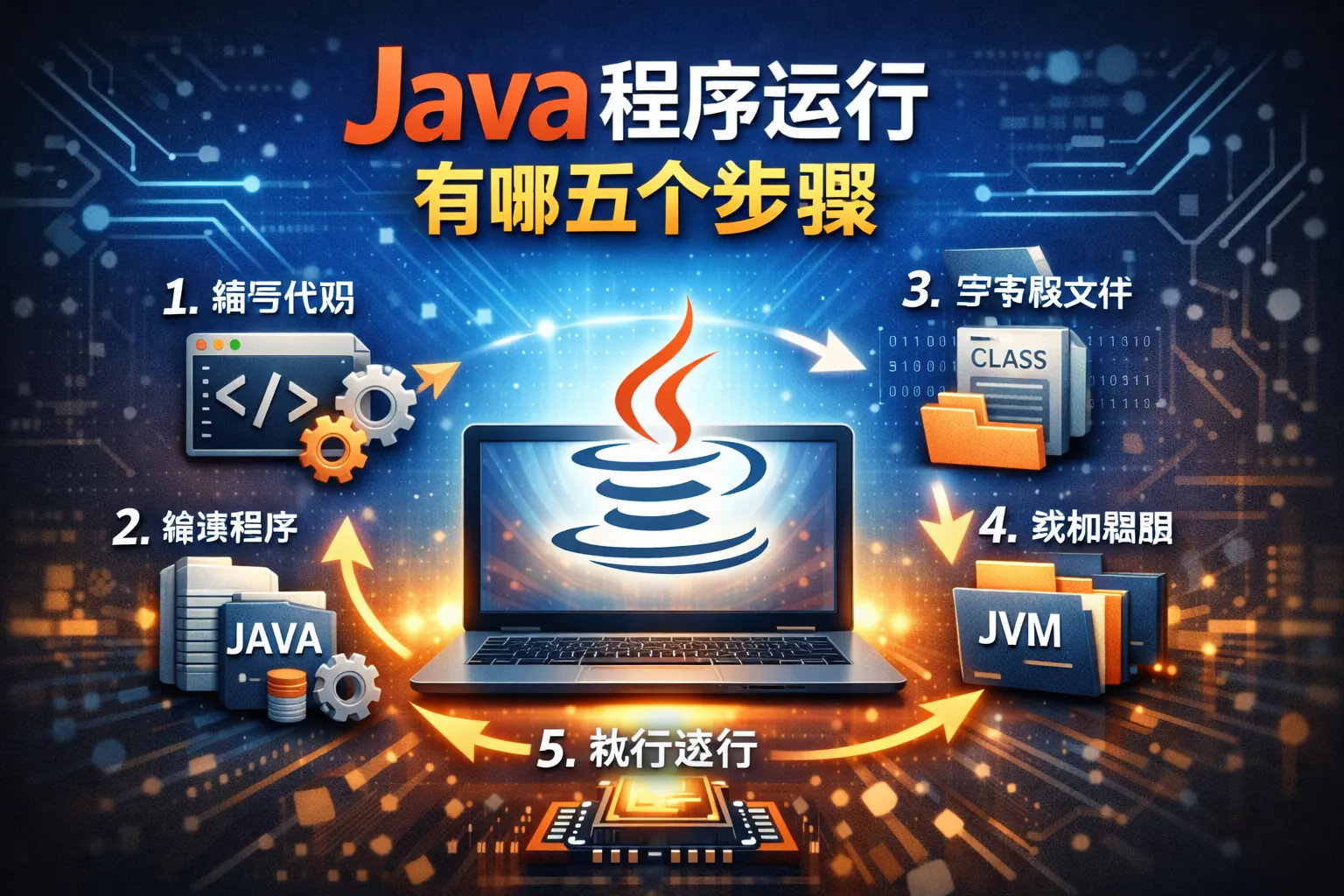 java程序运行有哪五个步骤